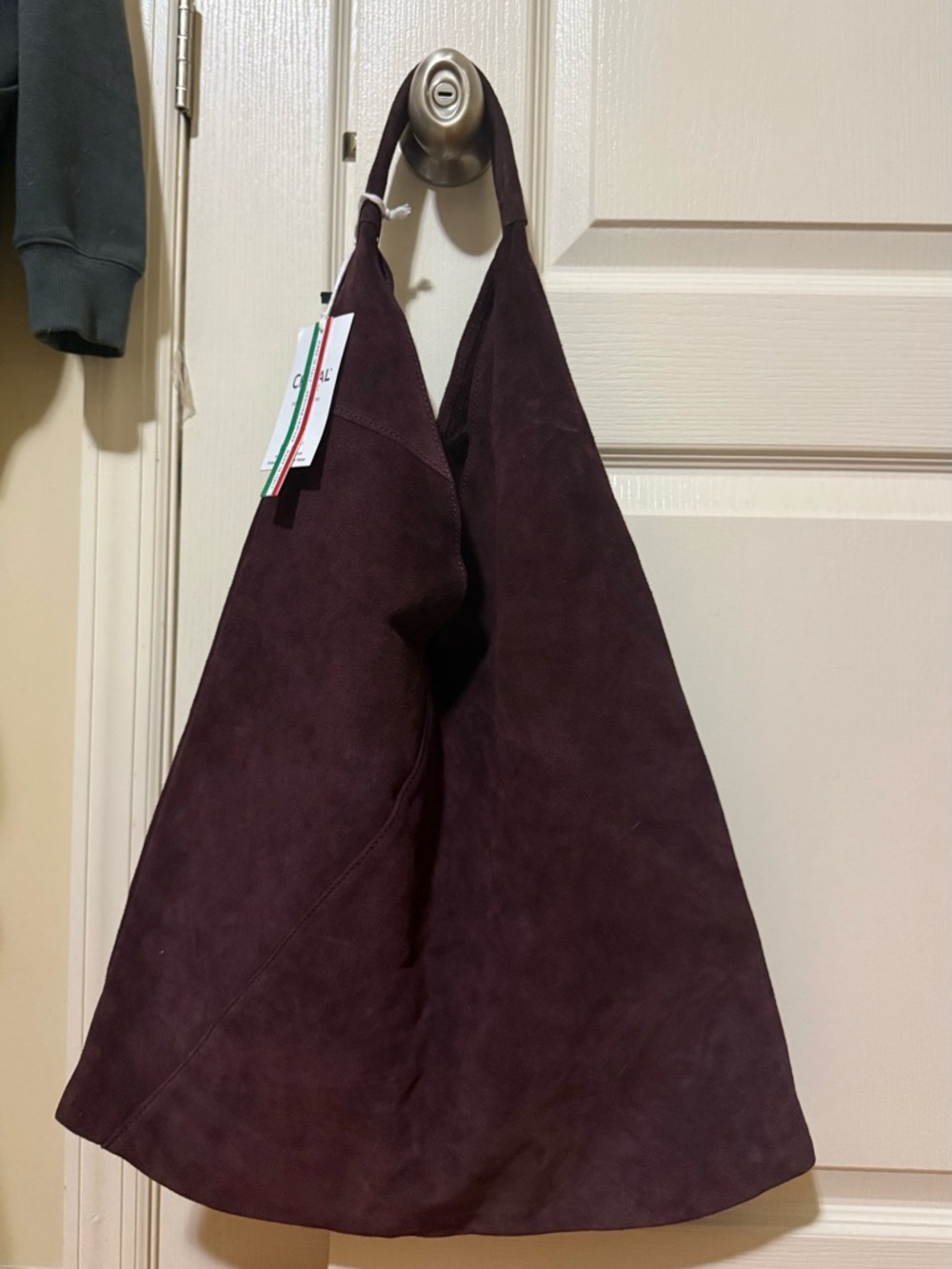 Cheval Firenze Suede Hobo Shopper in Plum